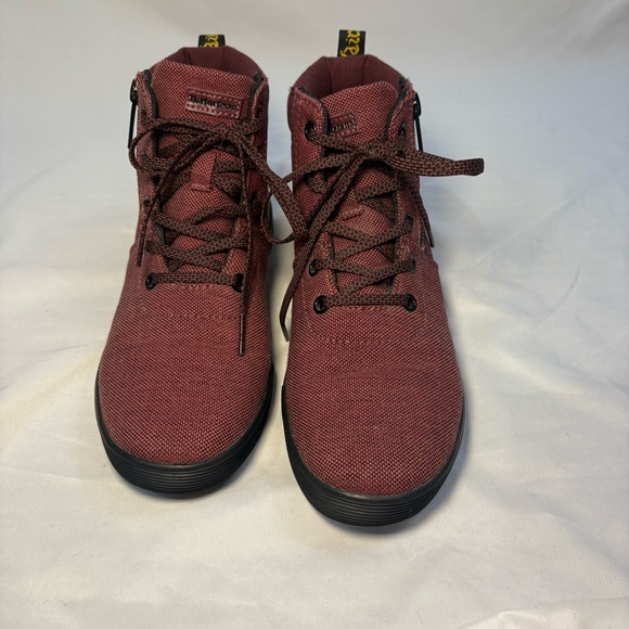 Dr. Martens Maegley Canvas High Top Sneakers Lace Up Side Zip Cherry Red Women 6 - Picture 2 of 10